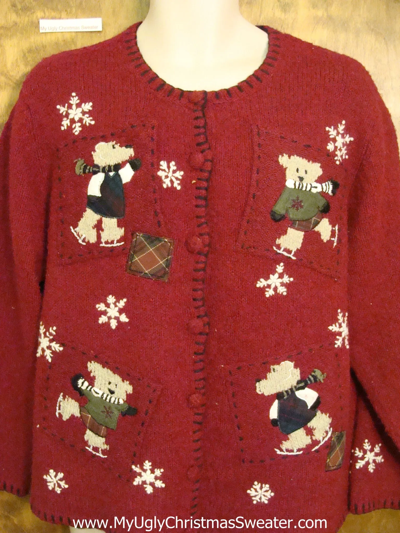 Ice Skating Bears Ugliest Bad Christmas Sweaters