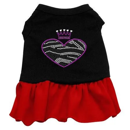 Zebra Heart Rhinestone Dress Black with Red Lg (14)